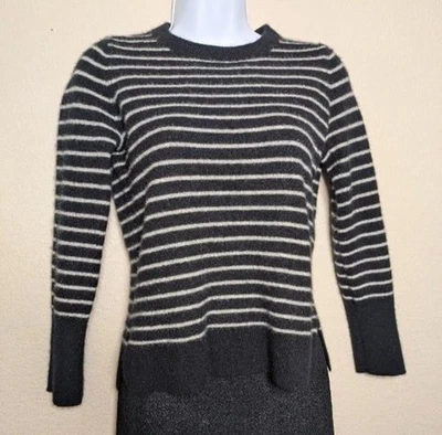 Suéter Halógeno Negro Blanco Rayas 100% Cachemira Talla M Minimalista Elegante Foto 1 de 4