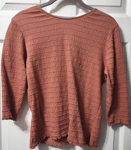 Modern Soul Damen Top Größe S Pfirsich Regular Fit Rundhals 3/4 Arm Stretch - Bild 1 von 6