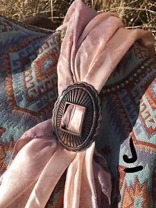 Scarf Slide Wild Rag Western Cowboy Buckaroo- Copper Buckle Slide - Picture 1 of 7