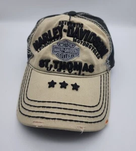 Gorra de béisbol Harley Davidson of St. Thomas Islas Vírgenes de EE. UU. negro bronceado B82 - Imagen 1 de 9
