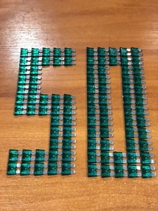 Barco coche Blade Fuse tamaño estándar 30 AMP verde ATC/ATO x 50 piezas - Imagen 1 de 12