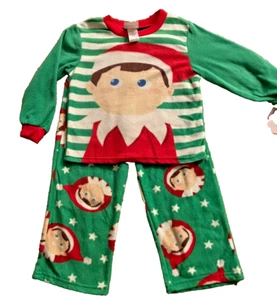 New Boys Elf on the shelf pajamas set Fleece Holiday Christmas 2 pc XS - Picture 1 of 1