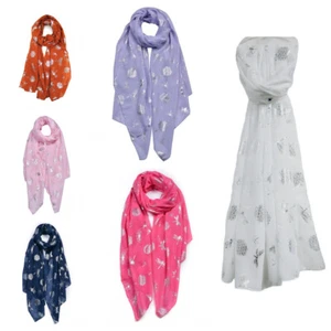 Glitzerschals Silberfolie Drache Damen Fliegendruck Hals Kopf Damen Schal 6367 - Bild 1 von 11