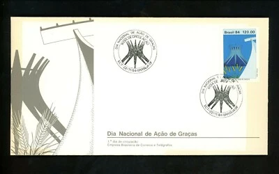 Historia Postal Brasil FDC #1963 Campanario de Acción de Gracias 1984 Foto 1 de 2