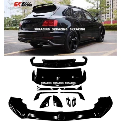 Gloss Black Front Rear Lip Trunk Spoiler Bodykit Fit Bentley Bentayga V8 2017-20 - Image 1 of 4