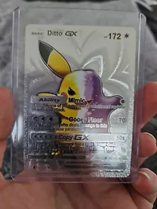 Pokemon Silver Foil Fan Art Vinyl Ditto GX Textured Collector Card 127/255 - Bild 1 von 5