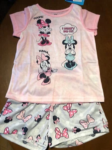 Disney Minnie Mouse Girls Size 6 6x Pajama Set Short Sleeve and Shorts - Picture 1 of 7