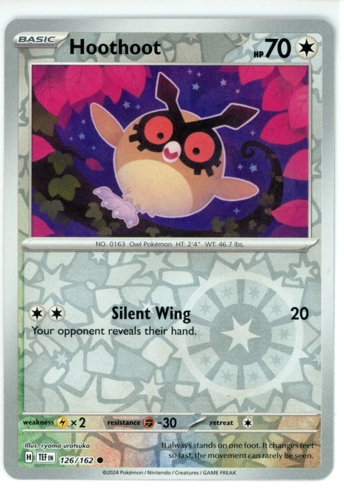 Pokemon TCG Hoothoot 126/162 Sv05: Temporal Forces Reverse Holo - Image 1 of 1
