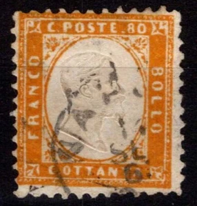 REGNO D'ITALIA 1862 80 CENTESIMI N.4 USATO CERT. - Foto 1 di 3