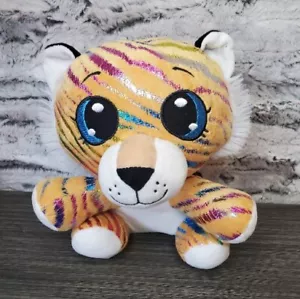 Kellytoy 9" Tigre Rayas Arco Iris Metálicas Tigre Tostado GRANDES Ojos Cosidos - Imagen 1 de 9