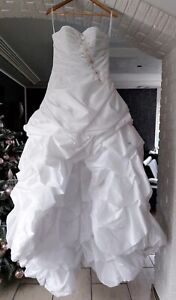 Lohrengel Brautkleid Hochzeitskleid Vokuhila Weiß Größe 38