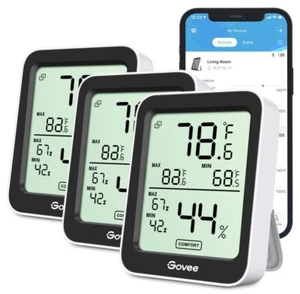 Govee Smart Thermo Hygrometer H5075 Pack of 2 NEW - Picture 1 of 9