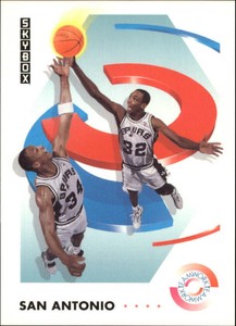 1991-92 SkyBox San Antonio Spurs Basketball Card #482 T.Cummings/Elliott TW