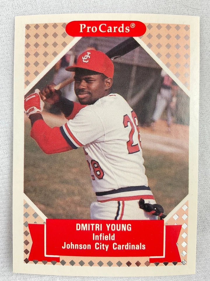 1991 Tomorrow's Heroes Baseball Card#322-Dmitri Young, Johnson City Cardinals - Image 1 of 1