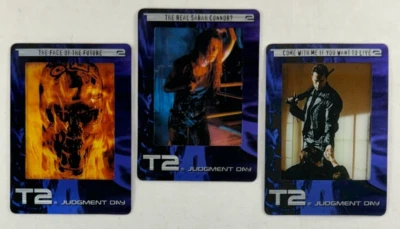 TERMINATOR 2 JUDGMENT DAY FILMCARDZ  2003 Complete BOX TOPPER Chase Card Set (3) - Image 1 of 4