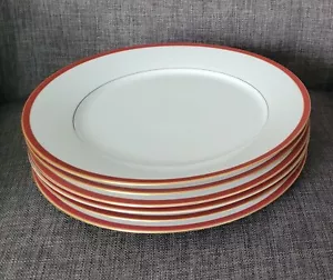 6 BOOTS CAVENDISH RED & GOLD 10.5" DINNER PLATES 1ST noritake - Picture 1 of 2