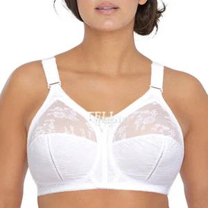 Women's Full Coverage Non Wired Support Plus Size Lace Bra 34-50 C D DD DDD GH I - Picture 1 of 42