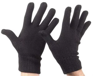 Acrylic Stretch Knit Glove Black One size fits most Warm Winter Work Ski Knitted - Picture 1 of 1
