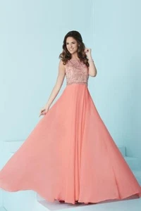 Tiffany Hot Coral Pageant Gala Gown Dress sz 8 NWT SALE!! - Bild 1 von 4