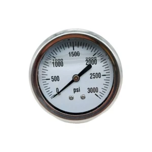 Liquid Filled Pressure Gauge 0-3000 PSI 1/4" NPT CBM Back Mount 2.5" Face - Picture 1 of 2