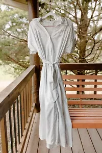 Women's Lined En Creme striped dress with waist tie and pockets - Picture 1 of 8