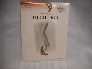 J C Penney Sheer Caress Thigh High SAND QUEEN Stretch Lace Top Hosiery - Picture 1 of 4