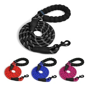Dog Rope Leash Heavy Duty Durable Reflective Lead Padded Handle Walking Nylon - Picture 1 of 11