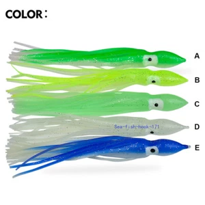 50PCS Luminous Octopus Squid Skirt Glow Soft Lure Hoochies Bait Fishing Lure - Picture 1 of 30