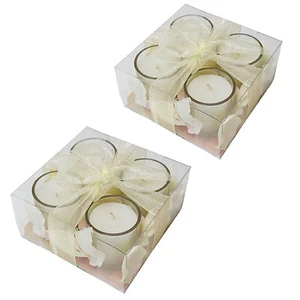 2 Set x 4 Pieces Jar Candles No Scent Top Quality Nice Gift - Picture 1 of 7