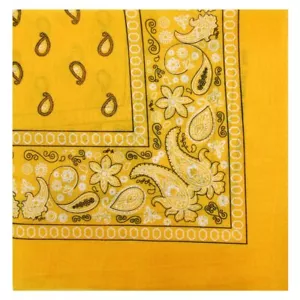 Paisley One Dozen Cowboy Bandanas Gold 22 X 22 in - Picture 1 of 1