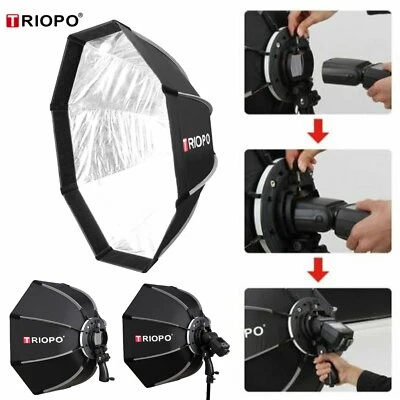 Triopo 90CM Portable Octagon Softbox For Speedlight Flash Bracket w/Handgrip Set - Image 1 of 4