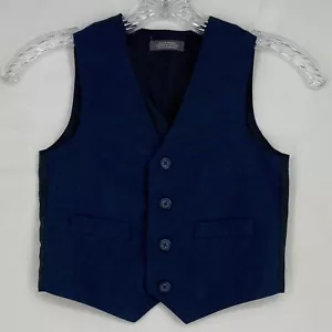 Chaleco Traje Van Heusen Niños Pequeños Talla 4T Azul Marino Brezo Botón Delantero Poliéster - Imagen 1 de 6