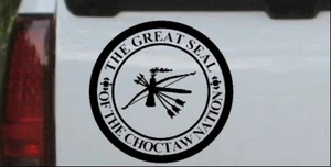 Calcomanía ventana para camión The Great Seal of the Choctaw Nation negra 6X6,0 - Imagen 1 de 1