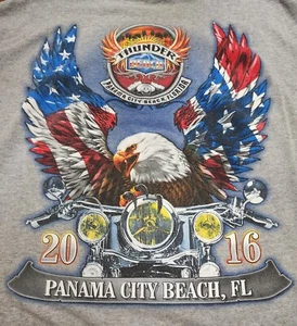 2016 Thunder Beach Spring Rally Panama City Beach FL T-Shirt Size XL Eagle - Picture 1 of 5