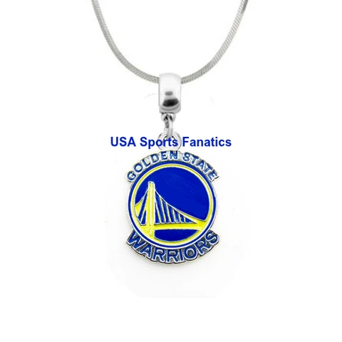 NBA Golden State Warriors Team Logo Pendant Necklace On A 925 Snake Chain Cover