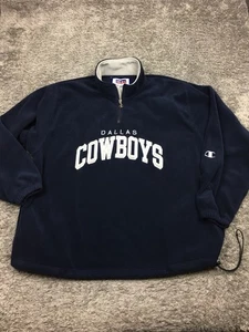 Vintage Dallas Cowboys Fleece 1/4 Reißverschluss Pullover Pro Line Champion Herren Größe 3XL blau - Bild 1 von 14