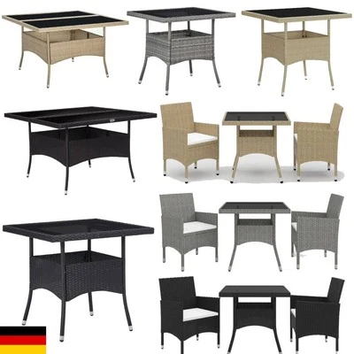 Rattan Sitzgruppe 3-tlg. Balkonset Bistroset Garten Terrasse Balkonmöbel Lounge - Bild 1 von 4