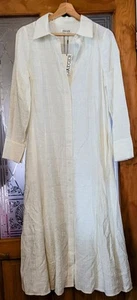 NWT | M&S JAEGER Textured Ivory Button-Through Midi Shirt Dress UK 10 |RRP £165 - Picture 1 of 8