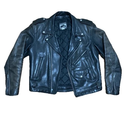 Vintage California Creations Santa Rosa Black Leather Motorcycle Jacket Size 44 - Image 1 of 4