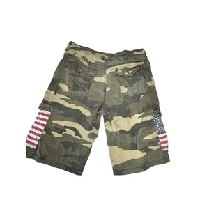 Men's CARBON Camouflage Cargo Shorts American Flag Patch Pockets Size 32 READ - Picture 1 of 7