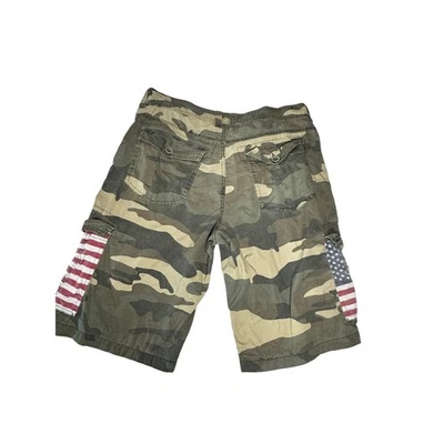 Pantalones Cortos de Carga Camuflaje CARBONO Para Hombre Bandera Americana Parche Bolsillos Talla 32 LEER Foto 1 de 4