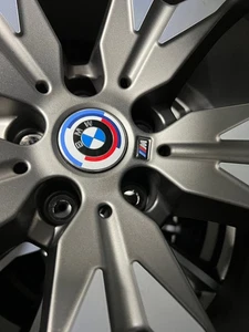 4Pcs 50th Anniversary Wheel Center Caps for BMW Wheels in 5x112 bolt pattern - Picture 1 of 13