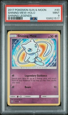 2017 Pokemon Sun & Moon Shining Legends Shining Mew #40 HOLO PSA 9 MINT - Image 1 of 2