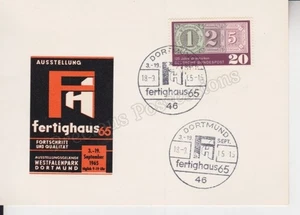 WEST GERMANY POSTCARD 1965 FERTIGHAUS 65 DORTMUND UNWRITTEN PRE FABRICATED HOUSE - Picture 1 of 2