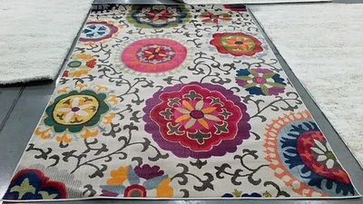 IVORY / MULTI 6'-7" x 9'-2" Back Stain Rug, Reduced Price 1172791407 MNC233A-6 - Image 1 of 4