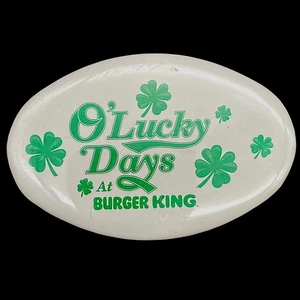 Spilla trifoglio vintage Burger King O'Lucky Days St Patricks 3" - Foto 1 di 2