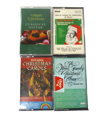 Christmas Bundle x4 VTG Cassette Tapes Various Artists Guitar Voice Organ Tested - Image 1 of 4