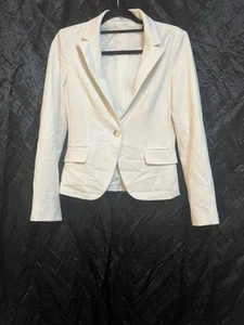 Express size 2 cream 1 button lined blazer jacket women's - Picture 1 of 10