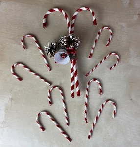Lote De Colección 10 Bastón De Caramelo Delgado Adornos De Navidad Decoración Lindo - Imagen 1 de 17