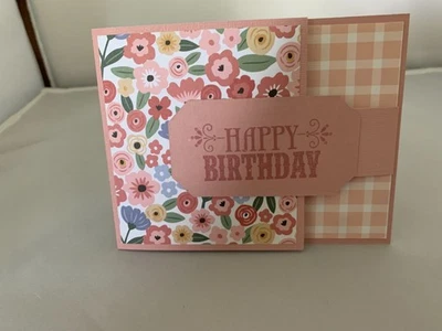 Juego de 4 tarjetas de "Feliz Cumpleaños" #29a Rosa Rococó Foto 1 de 2